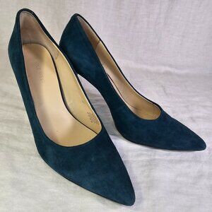 Nine West Suede 3.5” Stiletto Heel Pump 8M Dark Teal